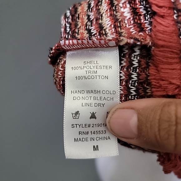 Anthropologie W5 tweed knit brown/rust frayed hem halter top size Med - Picture 4 of 5